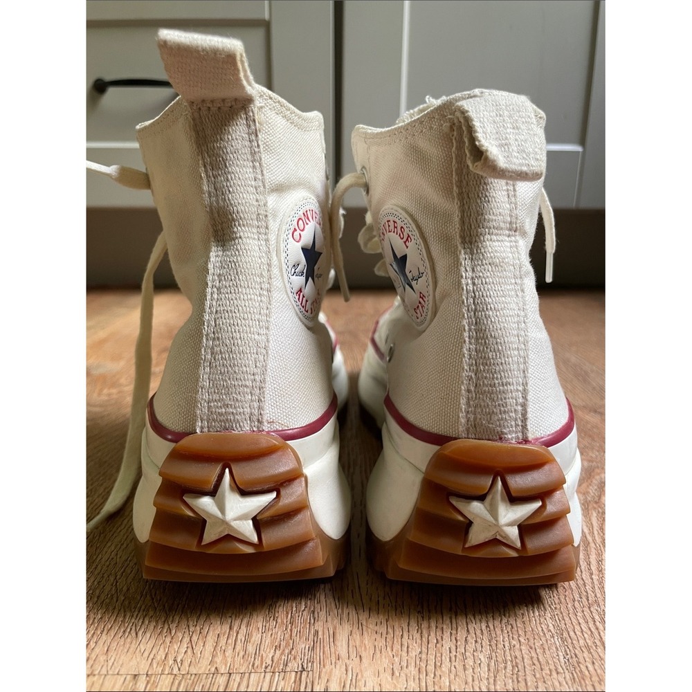 Converse Run Star Hike High Top Platform Sneakers Parchment Cream 166799C - Picture 9 of 16